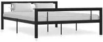 Bettgestell Schwarz Und Wei&szlig; Metall 120x200 Cm Vidaxl