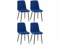 4er Set Stühle Dijon blau Stoff