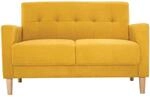 Miliboo - Skandinavisches Sofa 2-sitzer Mit Samteffekt In Senfgelb Moon