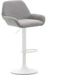 Barhocker Braga Stoff Grau Wei&szlig;