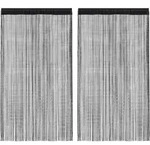 Vidaxl String Curtains 2 Pcs 140x250 Cm Black
