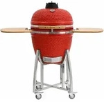 Kamado Grill Holzkohlegrill 'kuro' &Oslash; 52 Cm, Rot, Keramikgrill Mit Ablage,