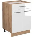 K&uuml;chenunterschrank Fame-line, Wei&szlig; Hochglanz, 60 Cm Mit Schublade, Ohne
