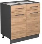 Vicco - K&uuml;chenunterschrank Fame-line, Goldkraft Eiche, 80 Cm Ohne Arbeitsplatte