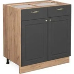 Vicco - K&uuml;chenunterschrank Fame-line, Anthrazit-gold, 80 Cm Ohne Arbeitsplatte