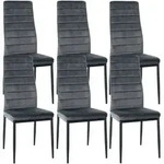 6er Set Esszimmerst&uuml;hle Mayfair Grau Samt