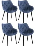 Clp - 4er Set Stuhl Tanna Samt Blau