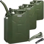 Metallkanister 3er-set 20l Inkl. Ausgie&szlig;er Verl&auml;ngerung Stahl 36x17x46cm