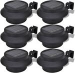 6x Au&szlig;enlampe Sonnenlichtset Zaunlicht Schwarz Vidaxl