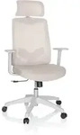 B&uuml;rostuhl / Drehstuhl Mikeo W Netzstoff / Stoff Beige Hjh Office
