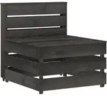 Garten-mittelsofa Aus Paletten Grau Kiefernholz Impr&auml;gniert - Vidaxl