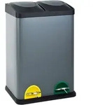 Svita Tc2x20 K&uuml;cheneimer Office 40l Trennm&uuml;lleimer M&uuml;lltrennung Grau