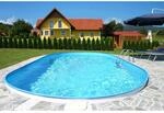 Stahlwandpool Ovalform Exklusiv 600x320x120 Cm, Stahl 0,6 Mm Wei&szlig;, Folie 0,6 Mm