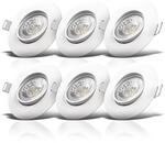 B.k.licht - Einbauspot 68mm 6er Set - 230v, 4,9w, 480lm, Led, Warmwei&szlig;, Wei&szlig;