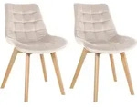 2er Set St&uuml;hle Brook Samt Creme
