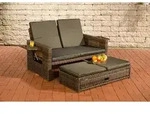 Polyrattan Sofa Ancona 5mm Braun-meliert Anthrazit