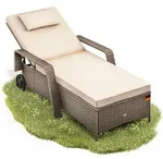 Sonnenliege Mit Rollen 7cm Auflage Extra Breit 90cm Gartenliege Wetterfest 165kg