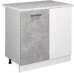 Vicco - Eckunterschrank R-line, Beton, 86 Cm, Ap Marmor