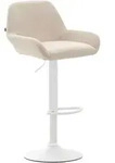 Barhocker Braga Stoff Creme Wei&szlig;