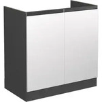 Vicco - Sp&uuml;lenunterschrank R-line, Wei&szlig;, 80 Cm J-shape, Ohne Arbeitsplatte