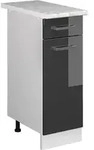 K&uuml;chenunterschrank R-line, Anthrazit Hochglanz, 30 Cm , Ap Marmor Vicco