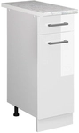 Vicco - K&uuml;chenunterschrank R-line, Wei&szlig; Hochglanz, 30 Cm , Ap Marmor
