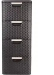 Bricoline - Curver Style 4x14l B&uuml;cherregal Mit 4 Schubladen, Braun