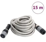 Vidaxl Gartenschlauch Mit Spr&uuml;hd&uuml;se Silbern 0,6" 15 M Edelstahl