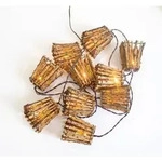 Carina Luci Natalizie Decorative. Paralume In Fibra Naturale. Lunghezza 330 Cm E Luce