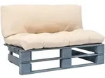 Outdoor-sofa Paletten Mit Kissen In Sandfarben Kiefernholz Vidaxl