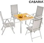 Gartenm&ouml;bel Set 4 St&uuml;hle Mit Wpc Tisch 80x80cm Aluminium Sicherheitsglas Wetterfest