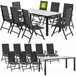 Gartenm&ouml;bel Set 8 St&uuml;hle Mit Tisch 190x90cm Aluminium Sicherheitsglas Wetterfest