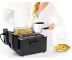 Princess - Kaltzonen Doppelfritteuse 6 Ltr. Edelstahl Schwarz 3600 Watt