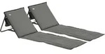 Outsunny 2er-set Strandmatte, Faltbar Strandliege Mit Tragetasche, Liegestuhl Mit