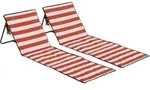 Outsunny 2er-set Strandmatte, Faltbar Strandliege Mit Tragetasche, Liegestuhl Mit