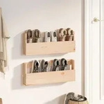 Wand-schuhregale 2 Stk. 59x9x23 Cm Massivholz Kiefer - Vidaxl