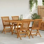5-tlg. Garten-essgruppe Massivholz Teak - Vidaxl
