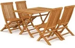 5-tlg. Garten-essgruppe Massivholz Teak Vidaxl