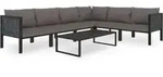 Vidaxl - 7-tlg. Garten-lounge-set Mit Auflagen Poly Rattan Anthrazit