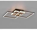 Reality Leuchten - Flache Led Deckenleuchte Giro Schwarz Holzoptik Mit Fernbedienung,
