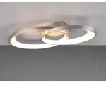 Reality Leuchten - Gro&szlig;e Led Deckenleuchte Malaga 2 Ringe Silber, Breite 57cm
