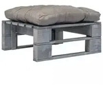 Outdoor-ottomane Paletten Mit Kissen In Grau Holz Grau Vidaxl