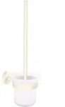 Moon White Wc-garnitur, Set Mit Halter & Wc-b&uuml;rste, Matt Wei&szlig;, Satiniertes Glas -