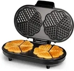 Doppel Waffeleisen 10 D&uuml;nne Herzf&ouml;rmige Waffeln 2x &Oslash;16cm Herzchen Waffelb&auml;cker
