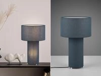 Tischleuchte Bale Korpus Und Lampenschirm Stoff Blau, H&ouml;he 40cm