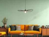 Trio - Ausgefallene Pendelleuchte Chapeau, Lampenschirm Schwarzer Draht, &Oslash; 60cm
