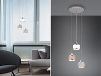 Trio Leuchten - Pendelleuchte Kaprun 3-flammig Mit Stoffschirmen Mehrfarbig, &Oslash; 29cm