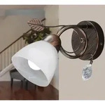 Led Wandleuchte Rostoptik Mit Glasschirm Und Bl&auml;tterdeko, H&ouml;he 21,5cm