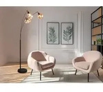 Gro&szlig;e Led Stehleuchte Mit 3 Glas Lampenschirmen Amberfarbig, H: 200cm