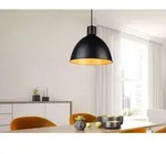 Pendelleuchte Telme Metall Lampenschirm Schwarz Gold, &Oslash; 30cm